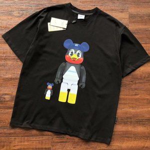 ADLV Cartoon Graphic Print Black Round Neck Short Sleeves